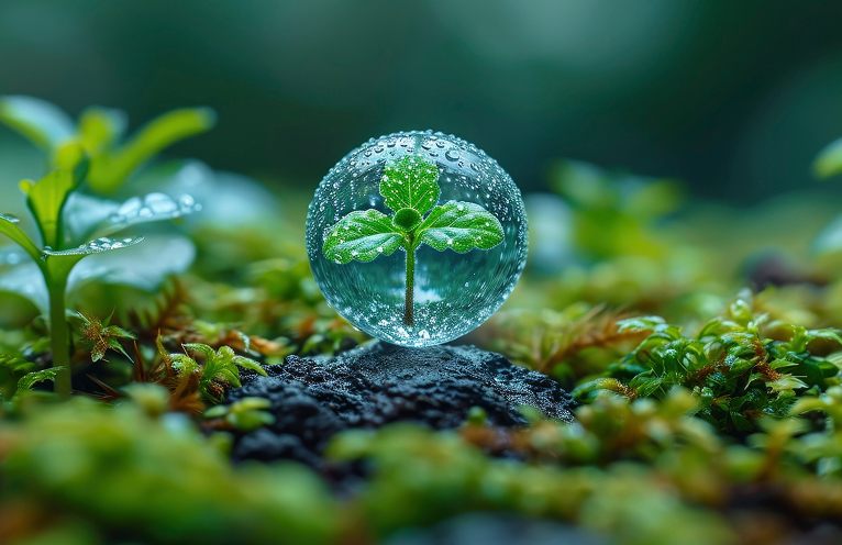 Саженец в капле воды в лесу - символ фитосанитарных перевозок с температурным режимом (контролем) по РФ, миру от Biocard